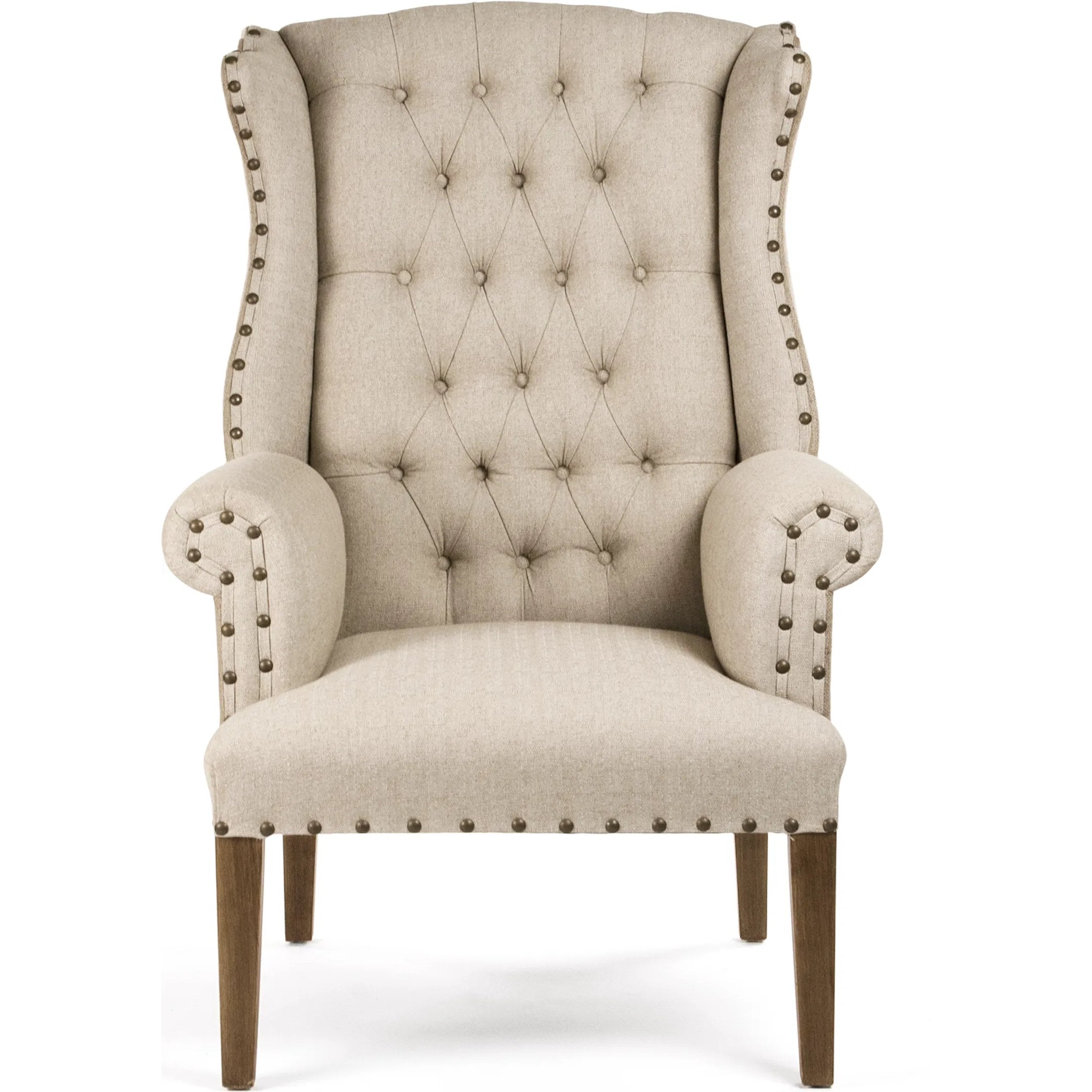 Zentique Tufted Wingback Chair (#10 Tufted Wing Chair)