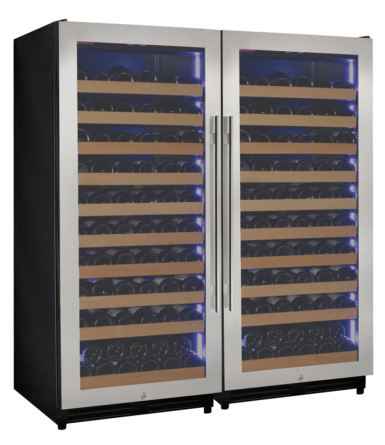 Reserva Series 238 Bottle 55" Tall Dual Zone Side-by-Side Stainless Steel Wine Refrigerator