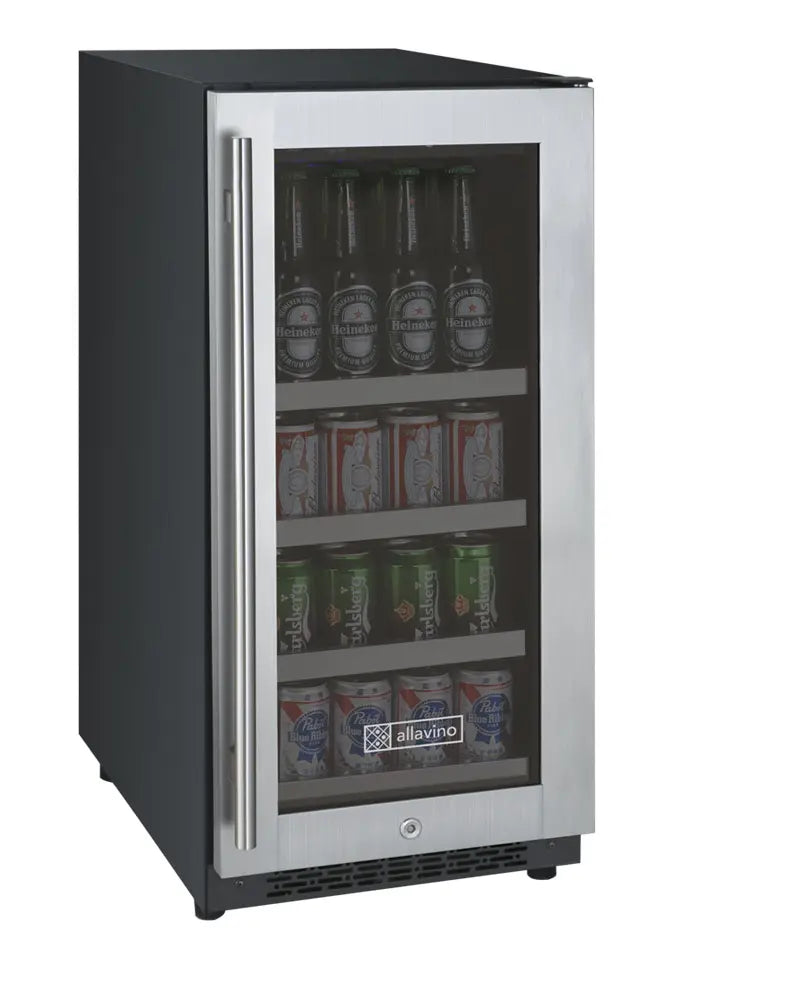 Allavino 15" Wide FlexCount II Tru-Vino Stainless Steel Right Hinge Beverage Center
