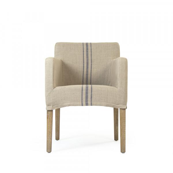 Zentique Avignon Slipcover Pack of 2 Blue Striped Arm Chair (XL2001 E272 A033-2)