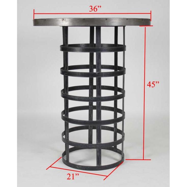 24'' x 42'' Rectangular Black Laminate Table Set with 4 Ladder Metal Barstools (RSRB1017-GG)